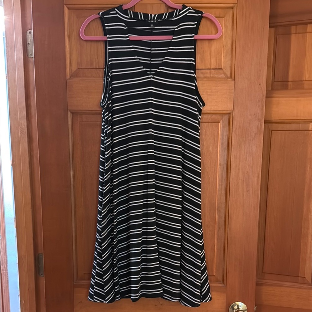 Torrid Black and White Striped Midi Dress